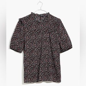 Madewell puff sleeve ruffle top in fieldwalk floral (size: XXS)